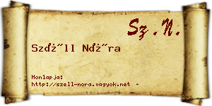 Széll Nóra névjegykártya