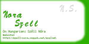 nora szell business card