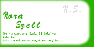 nora szell business card